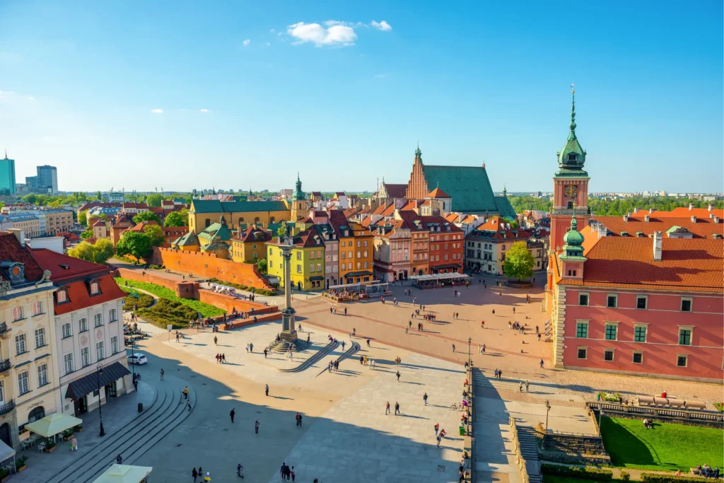 Vista aérea del casco antiguo de Varsovia